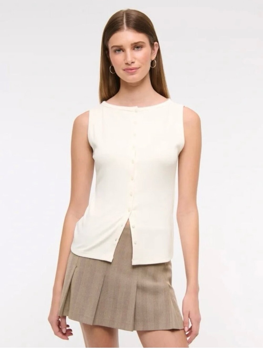 Abercrombie Button-Front Ribbed Top